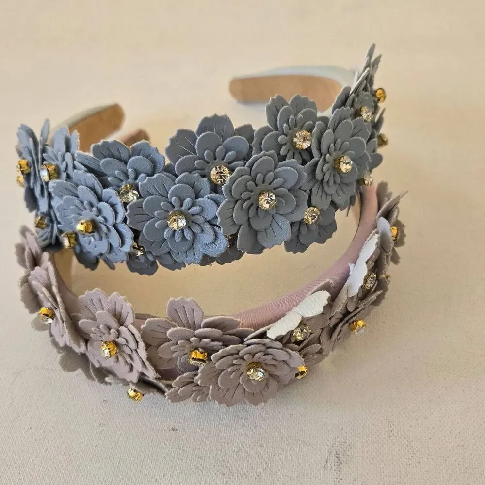 NWT Gretchen Scott Womens Floral Purple and Blue Headbands Size Adult